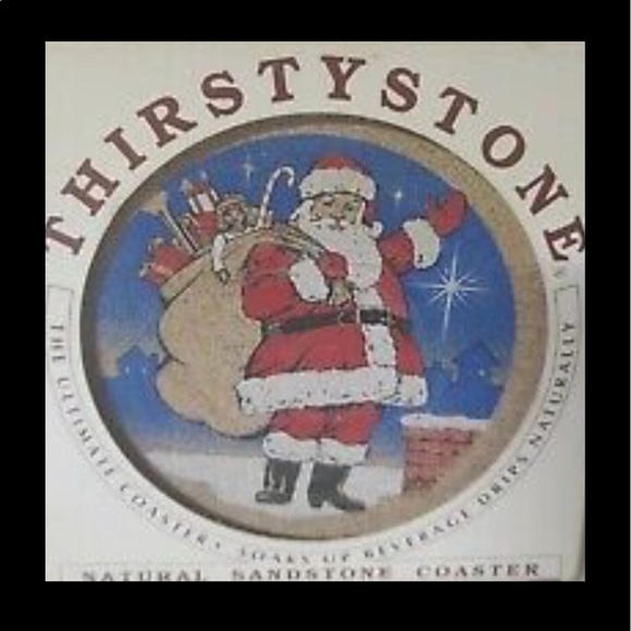 Thirsty Stone Drink Coasters Santa Claus Vintage Christmas - Picture 3 of 5